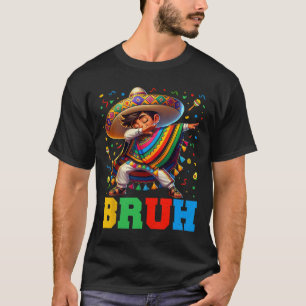 Camiseta Niño mexicano Dabbing Bruh Poncho Cinco De Mayo