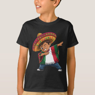 Camiseta Niño mexicano Dabbing Poncho Fiesta Cinco De Mayo