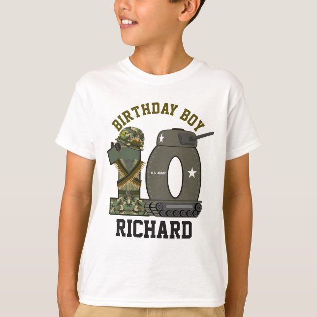 Camiseta Niño militar de cumpleaños Tener soldado (Anverso)