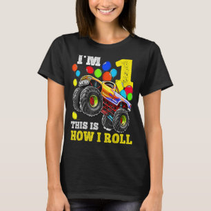 Camiseta Niño Monstruo Camión de primer cumpleaños de 1 año