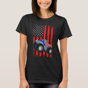 Camiseta Niño Monstruo Camión Niño Niños Bandera Americana