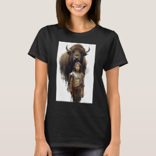 Camiseta Niño nativo indígena búfalo de Wakan Bison Sioux