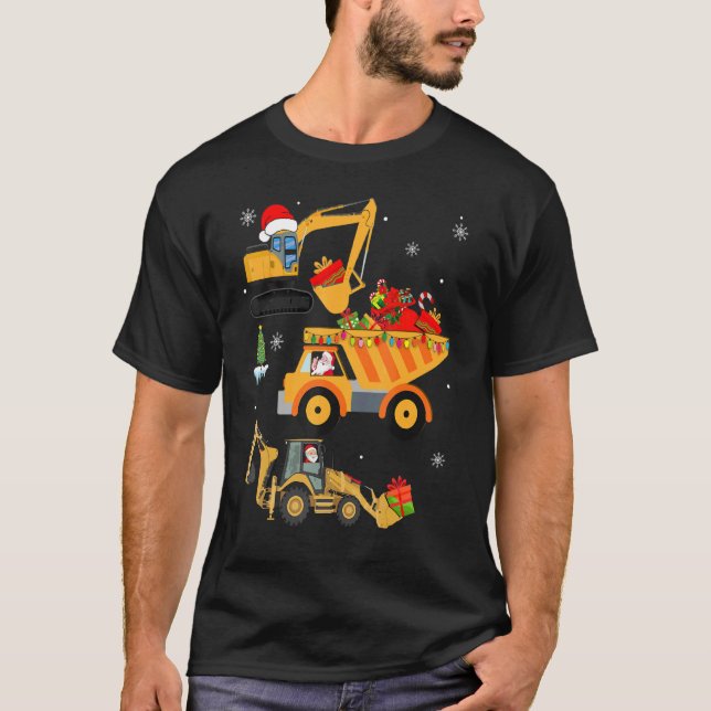 Camiseta Niño navidad niño pequeño Camión Construcción Véhi (Anverso)