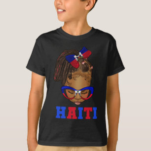 Camiseta Niño negro afro desordenado Chica haitiano índice