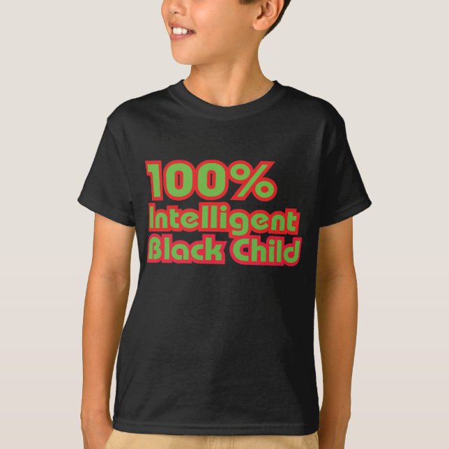 Camiseta Niño negro inteligente del 100% (Anverso)