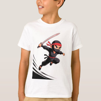 Camiseta Niño Ninja Personalizado con espada - Pose de acci