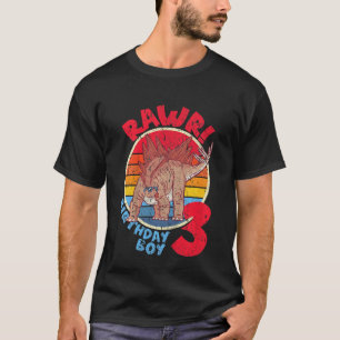 Camiseta Niño niño 3 cumpleaños I Rawr Stegosaurus I Famili