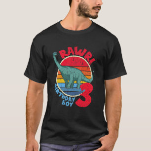 Camiseta ¡Niño, niño, 3 cumpleaños, soy Rawr! Brachiosauro