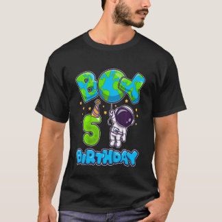 Camiseta Niño Niño 5 Astronauta de cumpleaños 5 años