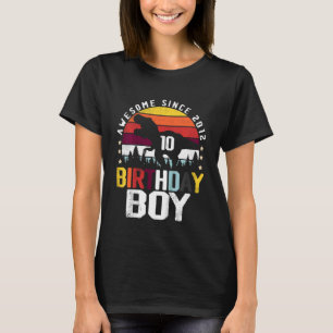 Camiseta Niño niño de 10 años, niño de cumpleaños, dinosaur