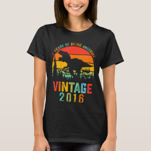 Camiseta Niño niño de 7 años de edad 7 cumpleaños de dinosa