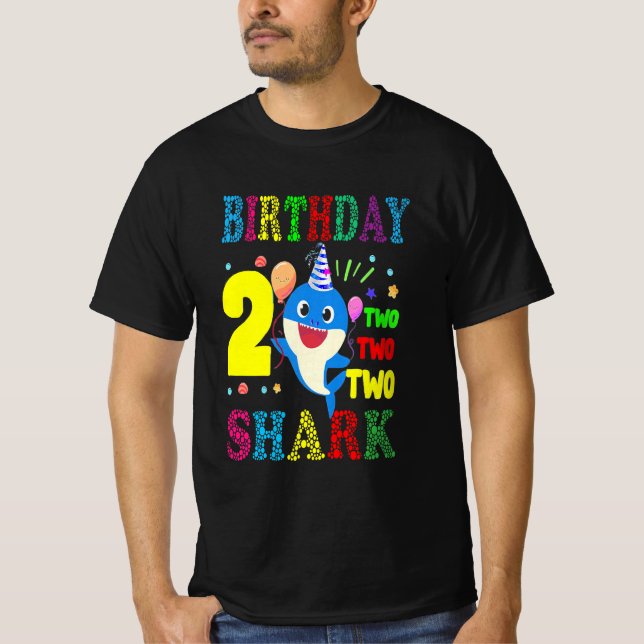Camiseta Niño niño niño niño lindo tiburón niño cumpleaños  (Anverso)