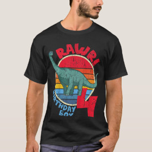 Camiseta ¡Niño, niño, por cuarto cumpleaños, soy Rawr! Brac