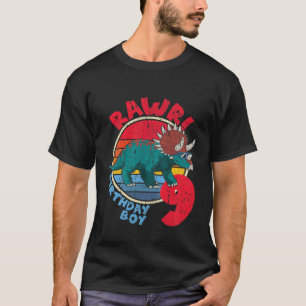 Camiseta ¡Niño Noveno Cumpleaños Que Rawr! Familia Tricerat