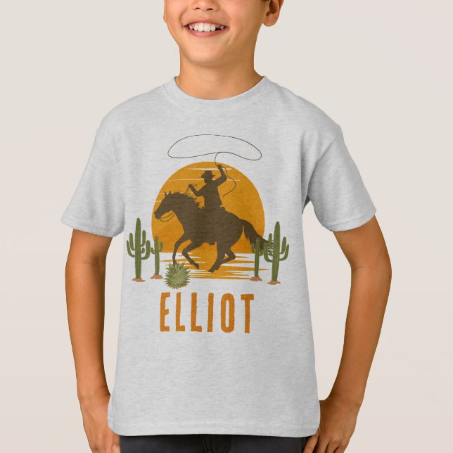 Camiseta Niño occidental salvaje de vaquero (Anverso)