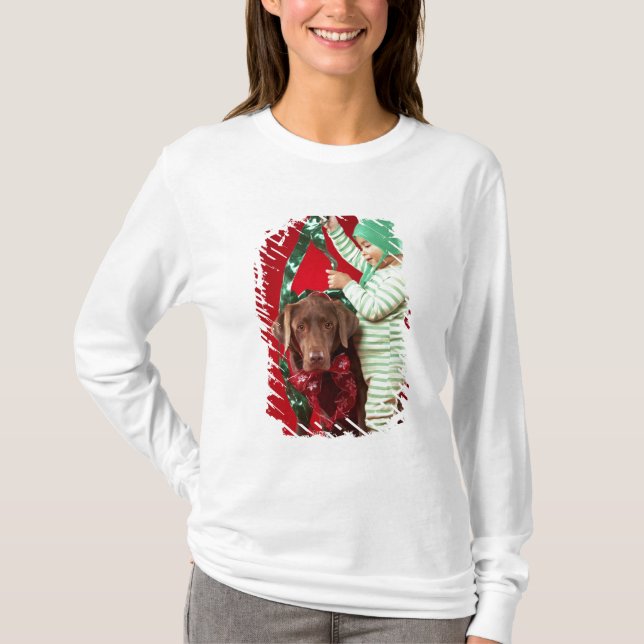 Camiseta Niño pequeño que adorna un perro (Anverso)