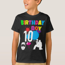 Camiseta Niño Personalizado de cumpleaños colorido y adorab