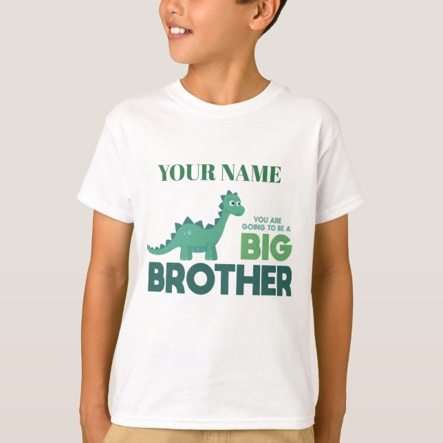 Camiseta Niño personalizado de un hermano mayor dinosaurio (Anverso)