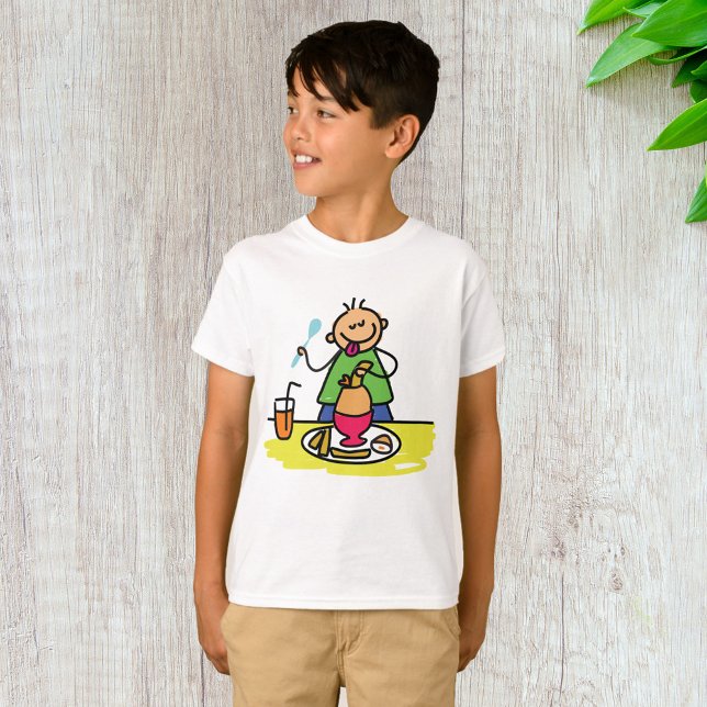Camiseta Niño personalizado disfrutando de la comida con ju (Subido por el creador)