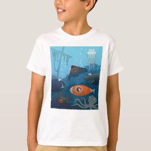 Camiseta Niño personalizado en submarino explora el mundo 