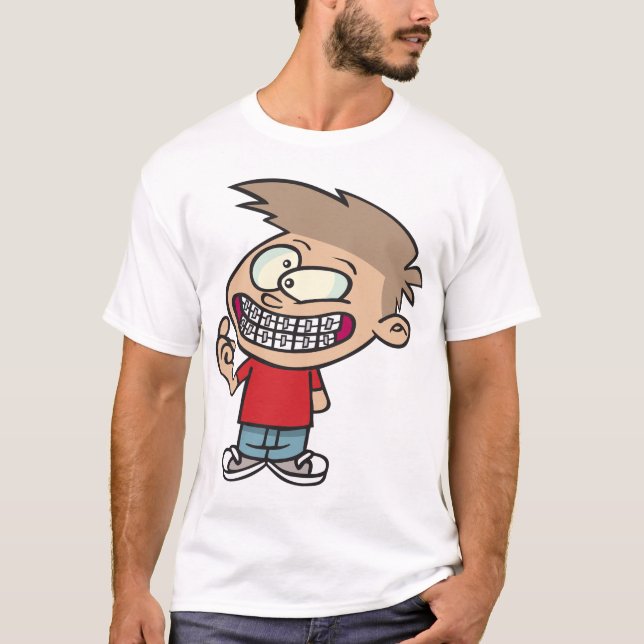Camiseta Niño Personalizado gracioso con braces sonríe (Anverso)