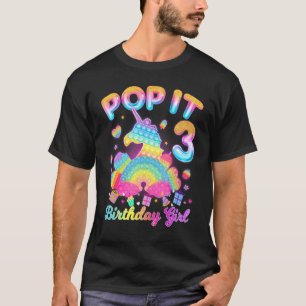Camiseta Niño Pop it 3 Chica de cumpleaños de 3 años cumple