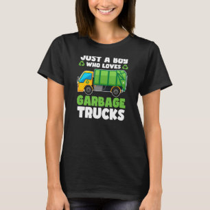 Camiseta Niño que ama camiones de basura reciclando bolsas 