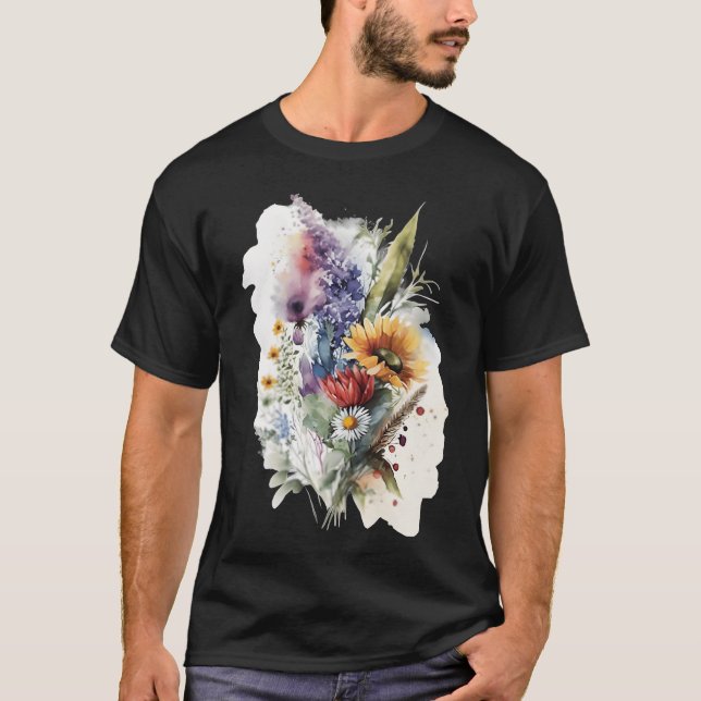 Camiseta niño que ama las flores (Anverso)
