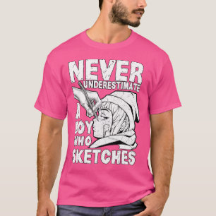 Camiseta Niño Que Esboza Un Boceto De Regalos De Anime Otak