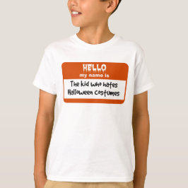 Camiseta Niño que odia el Nametag de los disfraces de