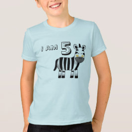 Camiseta Niño/regalo de chica de 5 años de edad (cebra)