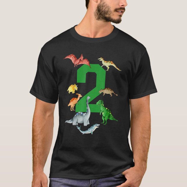 Camiseta Niño Rex Dinosaurio de 2 años de edad (Anverso)