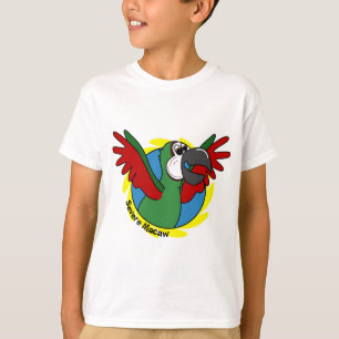 Camiseta Niño severo del Macaw del dibujo animado feliz