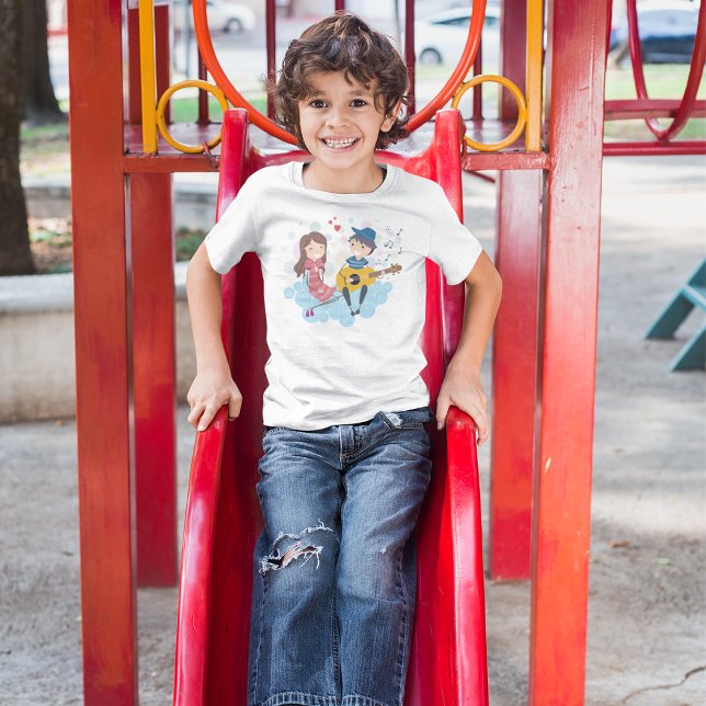 Camiseta Niño tocando guitarra por amor Chica y música (Subido por el creador)