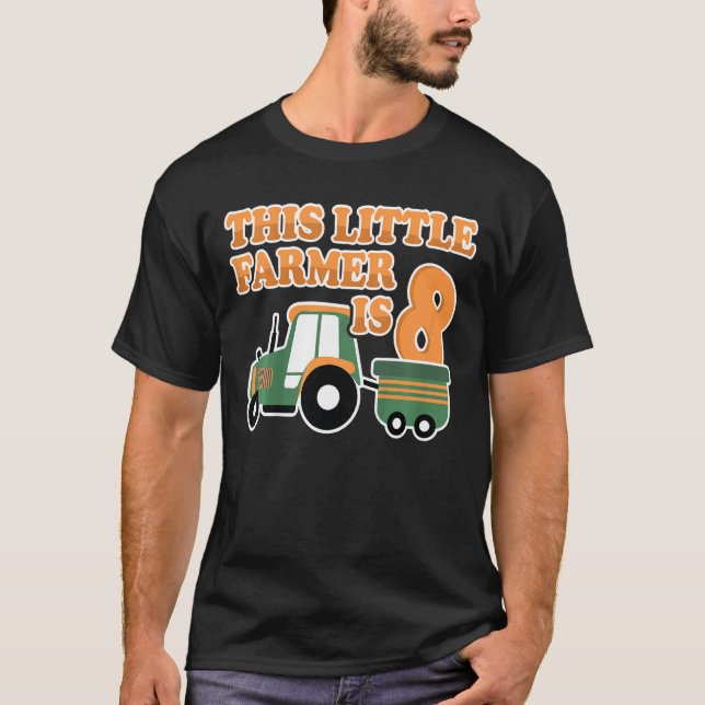 Camiseta Niño Tractor I Am 8 Years Boy Tractor Farm 8 Nacim (Anverso)