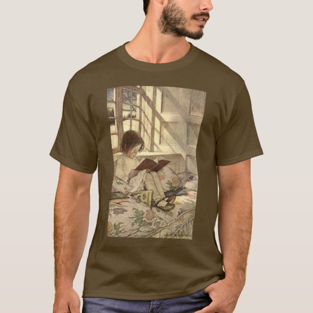 Camiseta Niño ventilado leyendo un libro, Jessie Willcox Sm (Anverso)