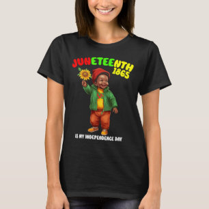 Camiseta Niño y Chica africano es mi Día de la Independenci