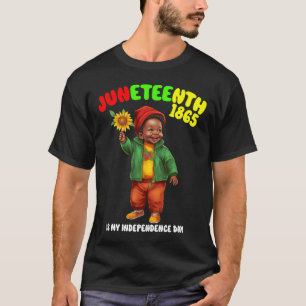 Camiseta Niño y Chica africano es mi Día de la Independenci