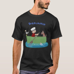 Camiseta Niño y personalizado de bote de remo de perro