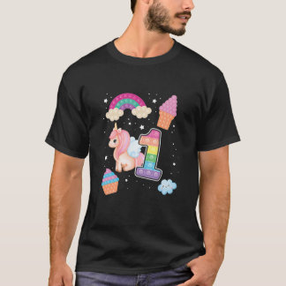 Camiseta Niños 1ᵉʳ Popino Magnífico Cumpleaños Unicornio 1