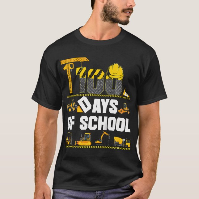 Camiseta Niños 100 Días De Vehículo Escolar De Construcción (Anverso)
