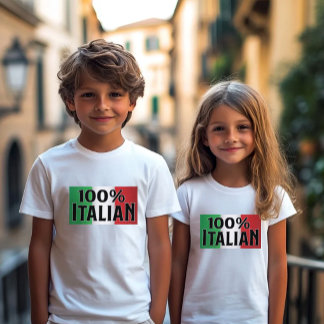 Camiseta Niños 100% Italianos - Orgullo de Herencia