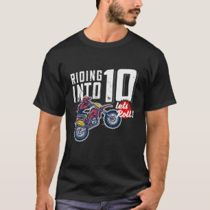 Camiseta Niños 10.ª Cruzada Motora De Cumpleaños, Bicicleta