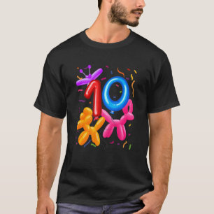 Camiseta Niños 10 Años Globos Animales Globales Balón Tema
