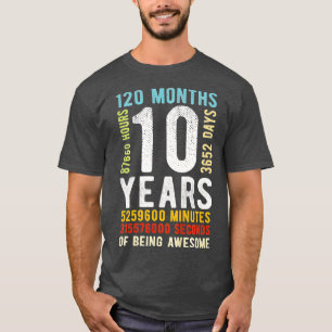 Camiseta Niños 10 años Retro de cosecha de 10 años 120