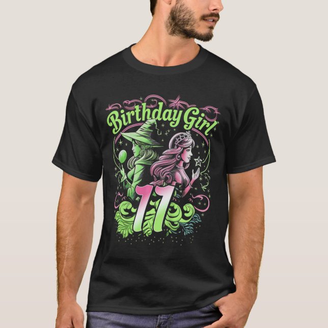 Camiseta Niños 11 Años De Bruja Rosa Y Verde (Anverso)