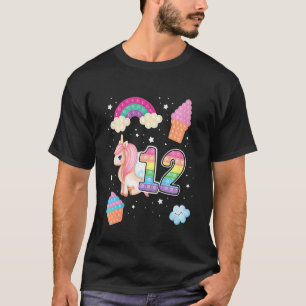 Camiseta Niños 12.º Poppin Mágico Cumpleaños Unicornio Popi
