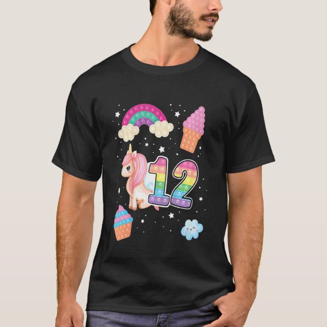 Camiseta Niños 12.º Poppin Mágico Cumpleaños Unicornio Popi (Anverso)