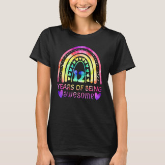 Camiseta Niños 12 años de ser asombrosos tintes de lazos de