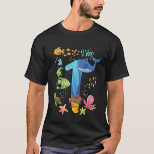 Camiseta Niños 1 año de edad Océano de ballena Primer nacim